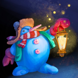 Снеговик иллюстрация растр