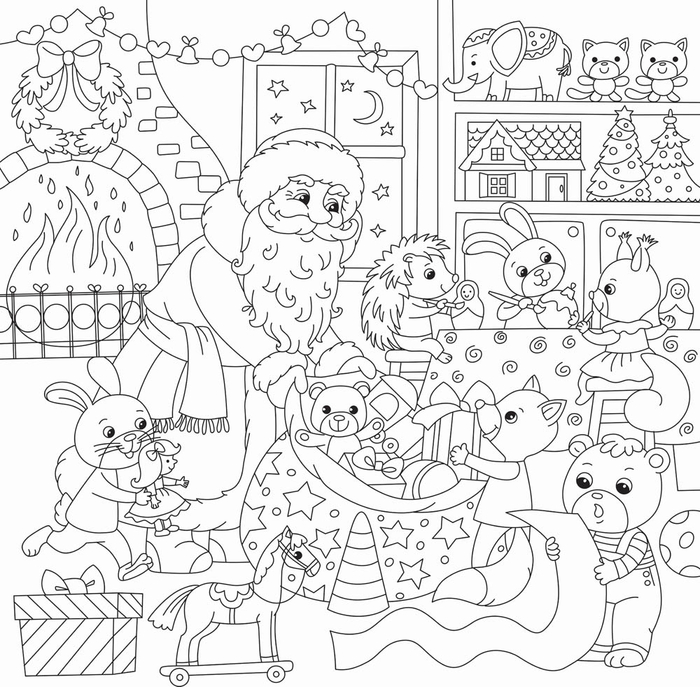 Дед Мороз и зверюшки