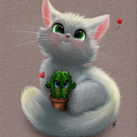 Котик и кактус