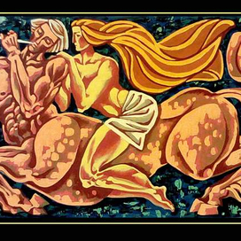 "Кентавр" бумага, акрил, 68х39 см, 2016г.  Серия "Мифы и легенды древней Греции".