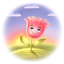 Цветок встречает утро