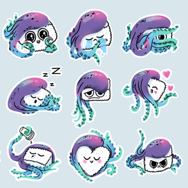  🦑🍚 “Squid Sushi” telegram stickerpack  