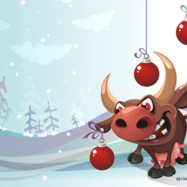 Новогодняя корова