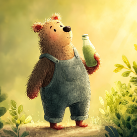 Детская иллюстрация мишки