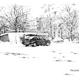 Королев, вид из подъезда моего дома (2). (1998 г.)