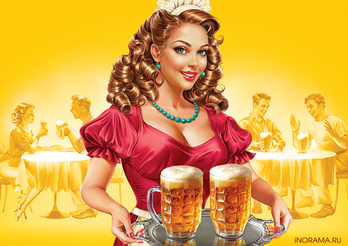 Девушка с пивом.