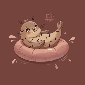 Персонаж морской котик, дизайн упаковки мороженого