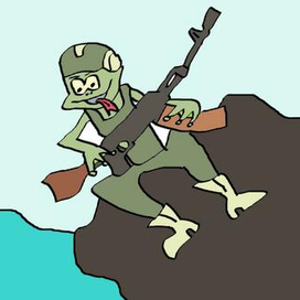 лягушка с автоматом