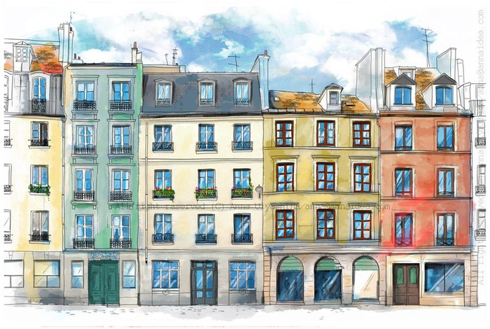 УЛИЦА. ЦВЕТНЫЕ ДОМА.