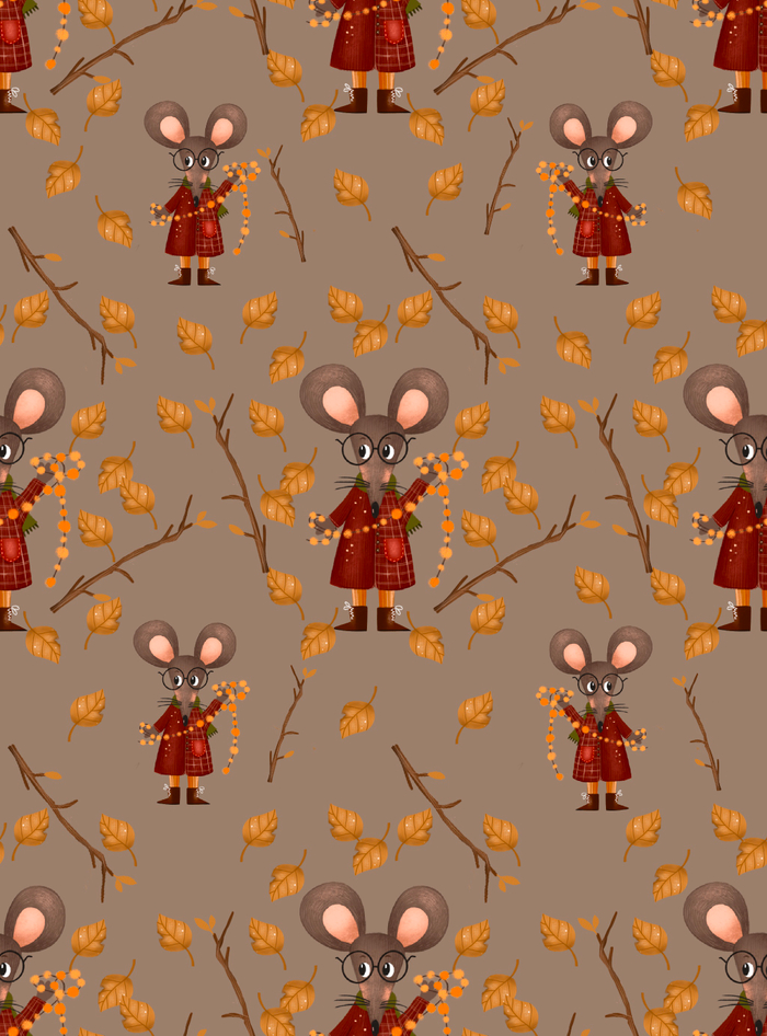 Паттерн осенняя мышка