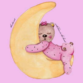 Спящий мишка на луне