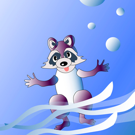 зимний енот