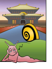 Иллюстрация к сказке "Барсук и улитка"