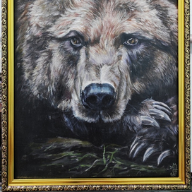 Медведь.Работа выполнена акриловыми красками.