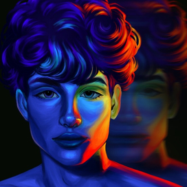Стилизованный портрет с цветным освещением