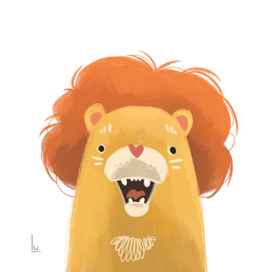 Strange and cute lion