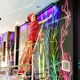 Этапы росписи / 1 этаж Аквапарка Мореон