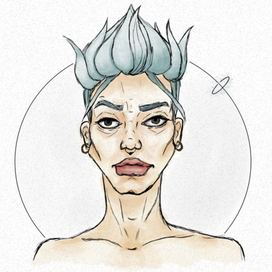 Синеволосая девушка