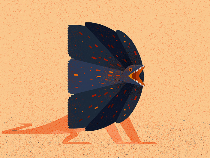 Австралийская плащеносная ящерица (буква D)