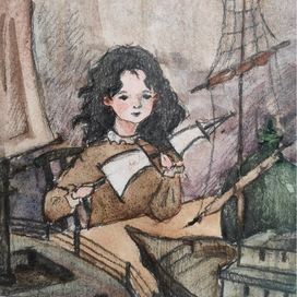 "Ассоль с игрушками отца" (серия иллюстраций к повести "Алые паруса")