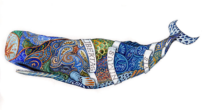 Рыба-кит. Иллюстрация для тату