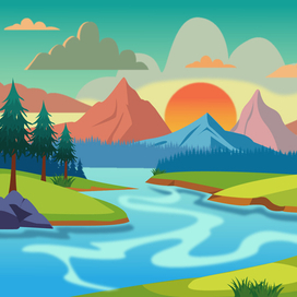 Пейзаж в векторе