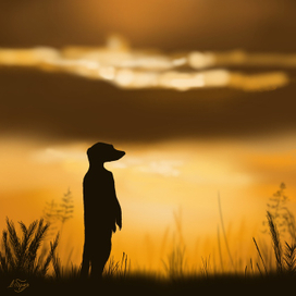 Сурикат на закате