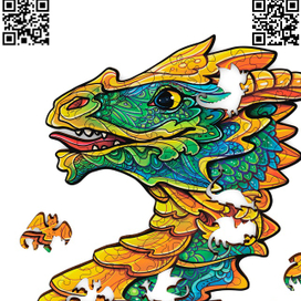 Пазл для лазерной резки и УФ-печати Дракон Локи. 