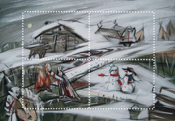 Иллюстрация для почтовых марок.