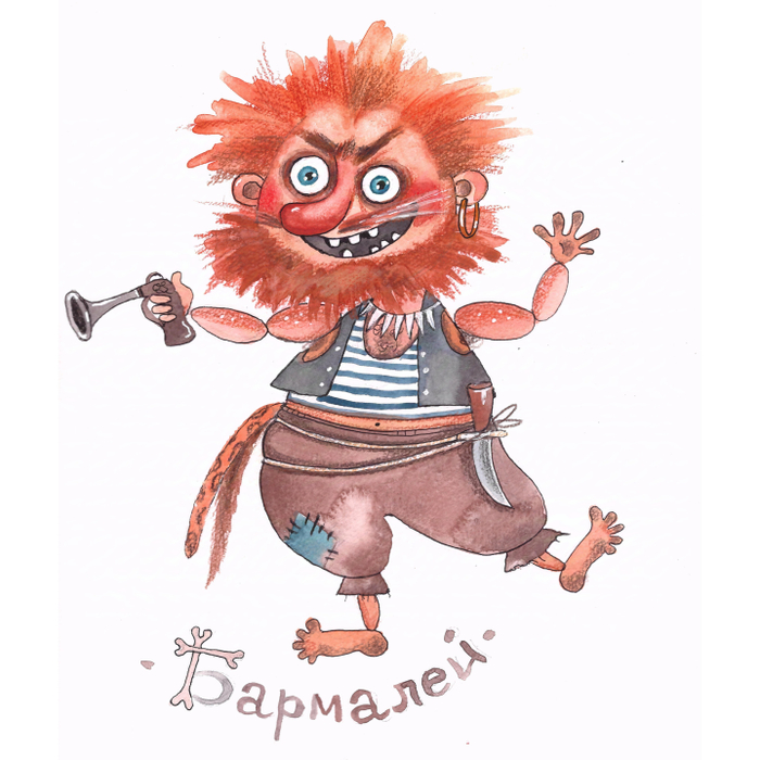 Эскиз планшетной куклы Бармалей сп-ль "Айболит"