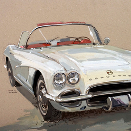 автомобиль Chevrolet Corvette C1 1961, рисунок