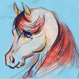 Illustration. Horse. Cartton style