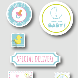 Стикер пак для магазина одежды малышей :)