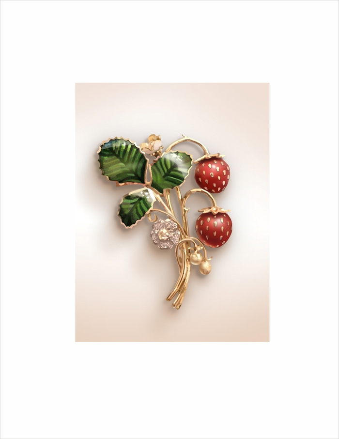 Земляничная брошь