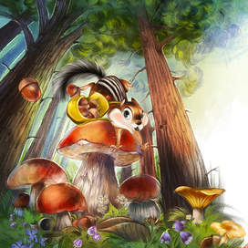 Иллюстрация к книге Анны Илюшиной "Бурундучья поэма"