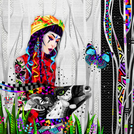 олень и бабочка