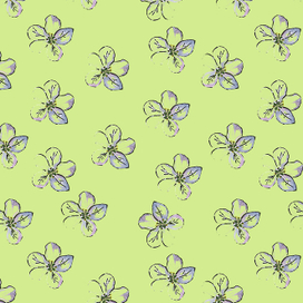 Цветной акварельный паттерн из яблоневых листьев.