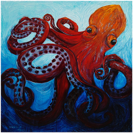 Художник Бибичева Bibicheva Картина в интерьер Осьминог