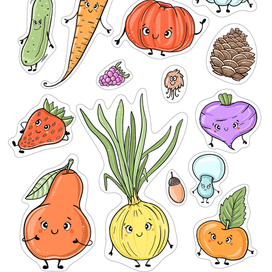 Стикеры - фрукты и овощи