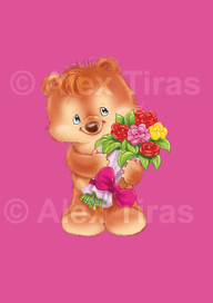 Мишка с цветочками