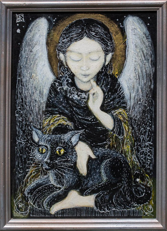 ангел с чёрным котом