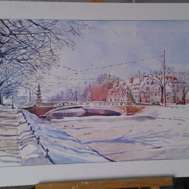 watercourse in the winter Sun