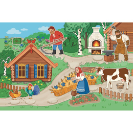 Иллюстрация Петушок и бобовое зёрнышко («Театр своими руками)