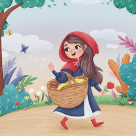 1 разворот сказки про Красную Шапочку