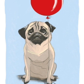 Открытка с Днём Рождения из серии «Собаки»