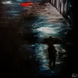 Человек с зонтиком