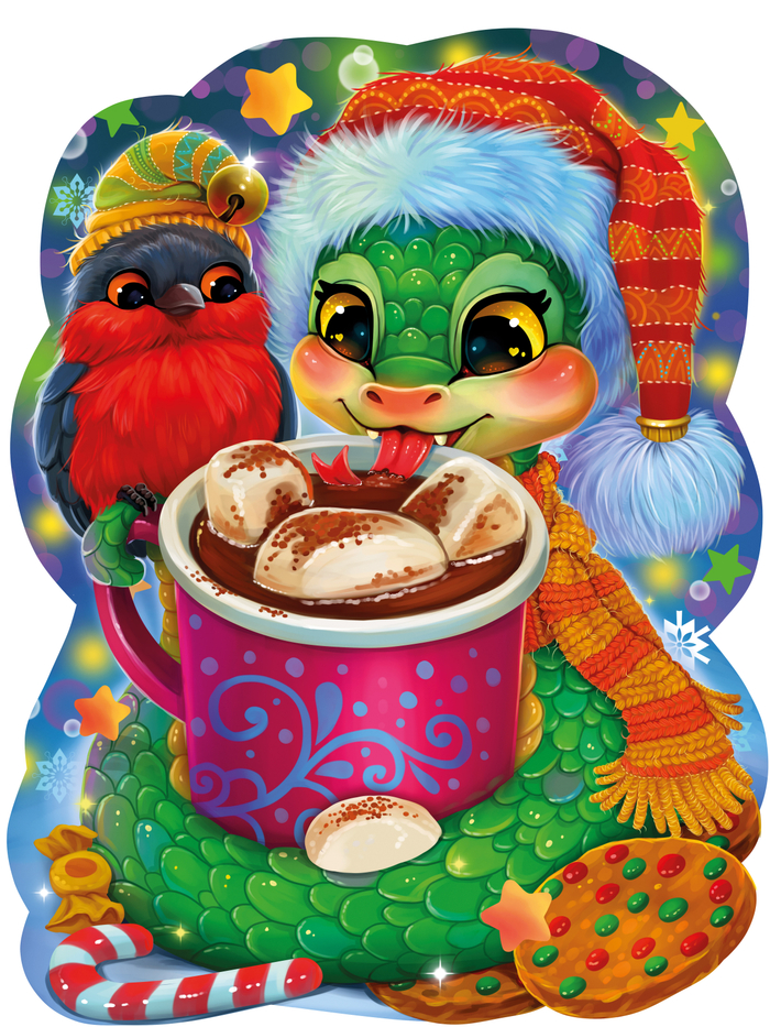 Змейка и снегирь 