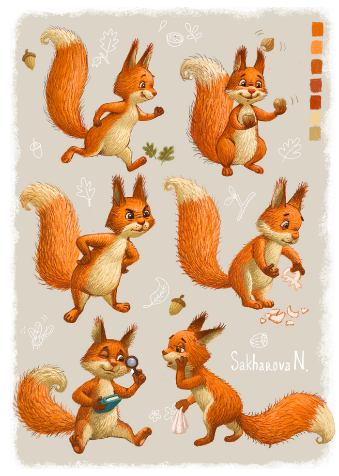 Персонажи белочка