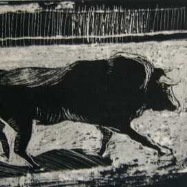 на арене бык