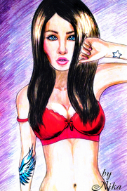 Портрет цветными карандашами